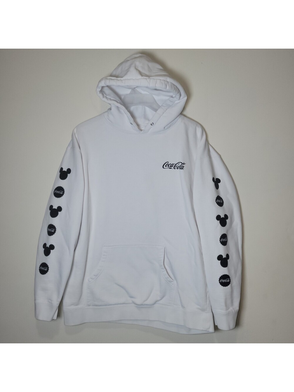 Walt Disney World Resort Coca-Cola Mickey Mouse White Hoodie Sweatshirt Adult XL